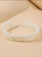 Load image into Gallery viewer, WHITE PEARL MULTILAYER NECKLACE
